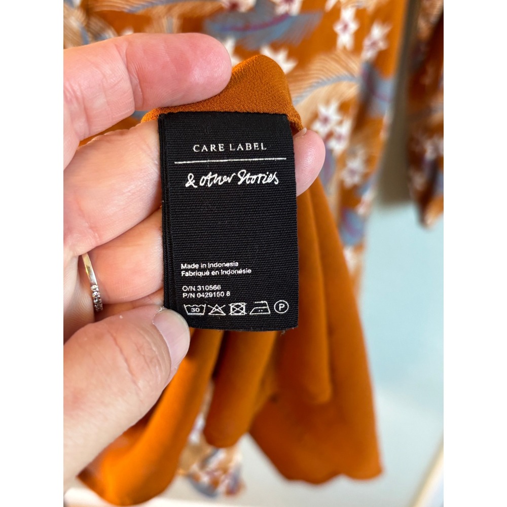 & Other Stories Paris Atelier Floral Long Sleeve Mini Dress US‎ 10 - Picture 6 of 11